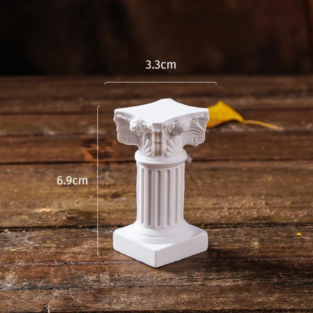 Pied de colonne romain Candlestick Stand Figurine Sculpture pilier romain résine Statues grecques classiques Décoration Sculpture architecturale décor ornement Wyz22083