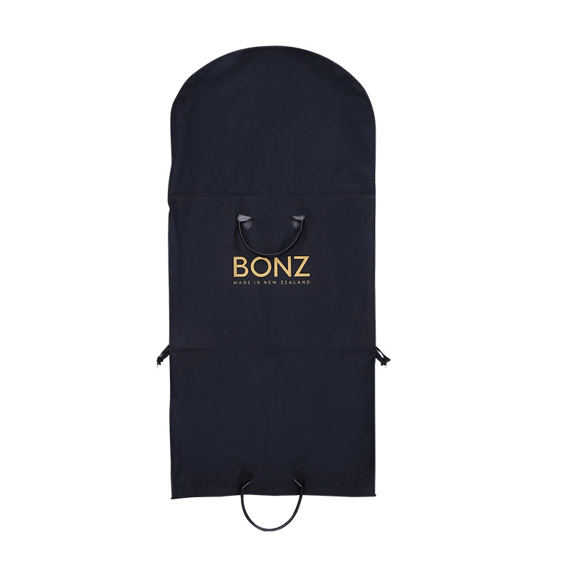 Custom Eco-Friendly Recycled Material Men Non-Woven Foldable Embroidery Logo Suit Cover Clothes Tote Dustproof Storage Travel Garment Bag with PU Leather Handle