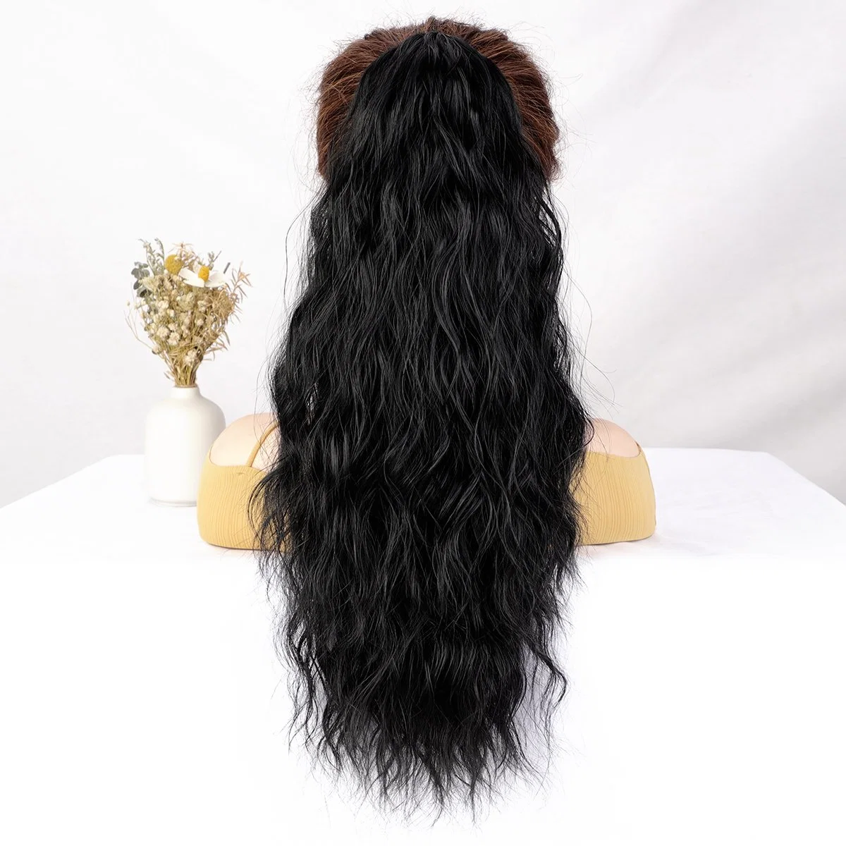 Long Wavy Synthetic Hair Corn Wave Claw on Ponytail Extensions