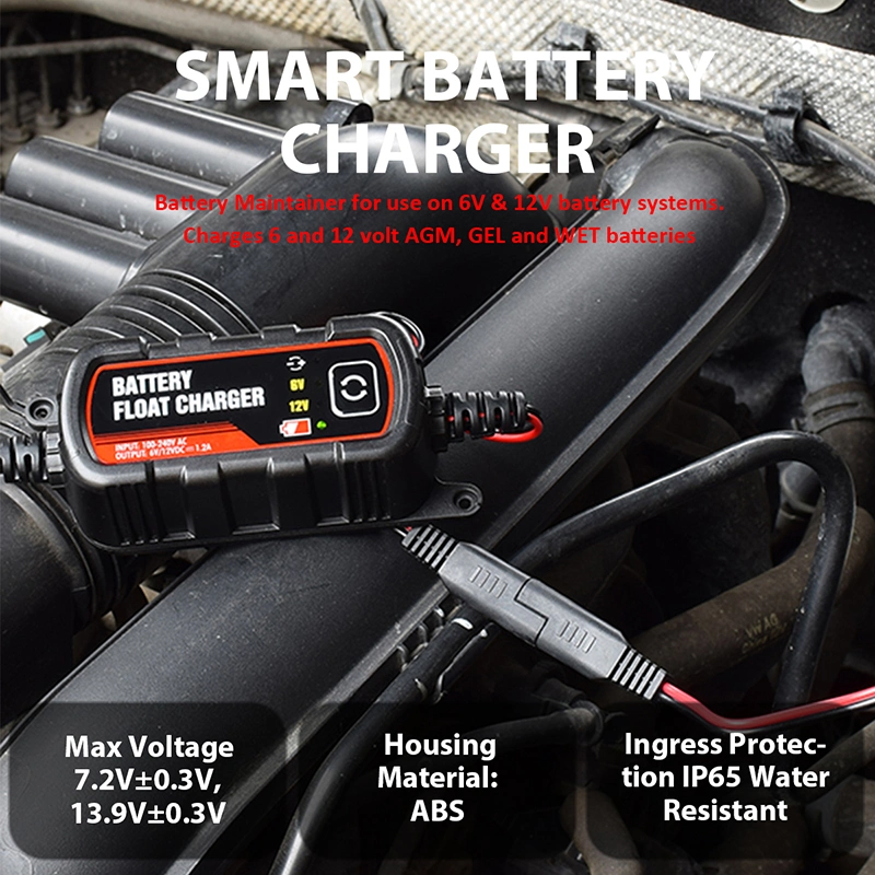 Chargeur de batterie portable Smart car/Motorcycle et agent d'entretien 12 V 1,2 A.