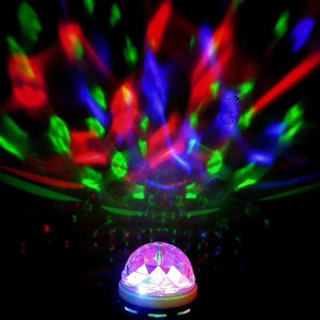 LED Stage Lamp RGB E27 DJ KTV Disco Laser Light Party Lights Sound Control Christmas Projector Mini RGB 6W Crystal Magic Ball