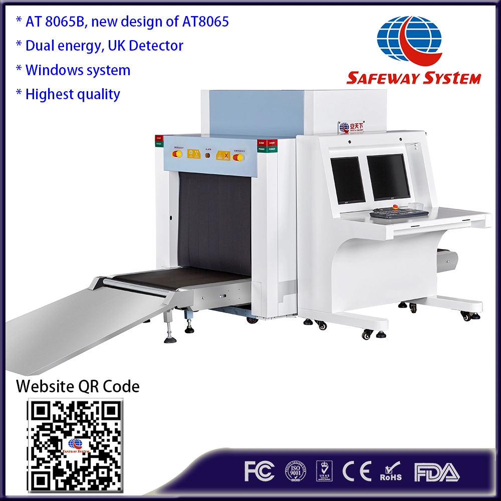 Public Place Airport X-ray Security Baggage Scanners Inspection System with Tunnel Size of 800mm X 650mm