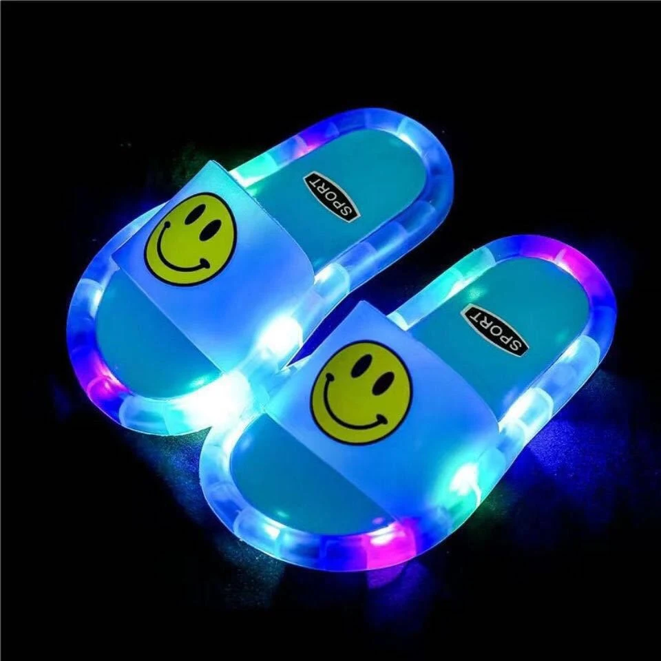 Factory Sale Kids Light up Slippers Children Summer Outdoor Night Luminous LED Slippers