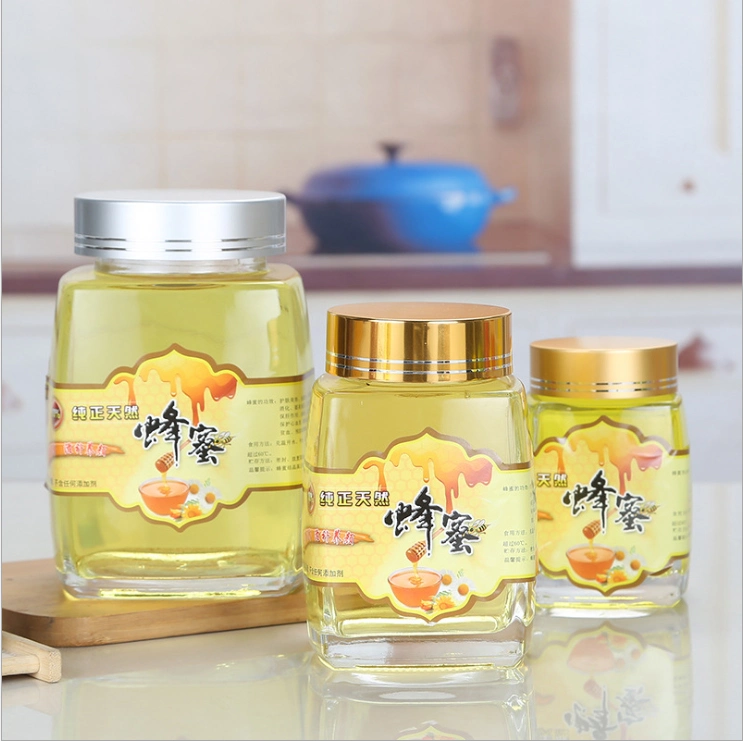Square Shape Glass Honey Storage Bottle