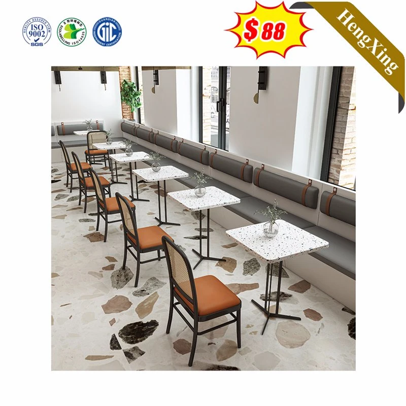 Luxury Stainless Steel Hotel Restaurant Dining Hall Furniture Fabric Sofa Chair Dining Coffee Table Sets
