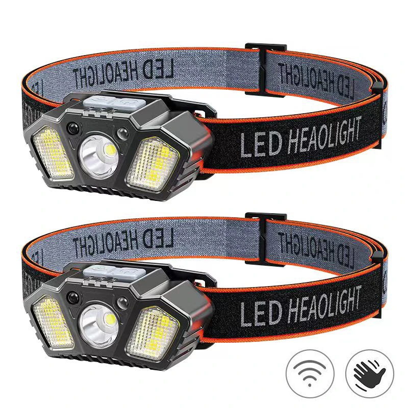 5 Modes Headlamp Waterproof Running Fishing Warning Night Light with Sensor Outdoor Smart LED Headlight