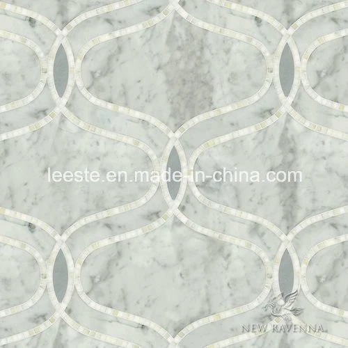 Colorful Design Polished Marble Waterjet Cutting Mosaic Pattern Tile for Floor/Hotel