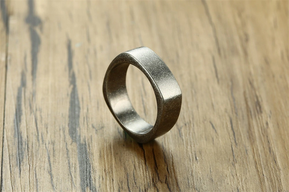 Punk Titanium Stahl quadratischen Ring Edelstahl Mode Männer′ Klingeln