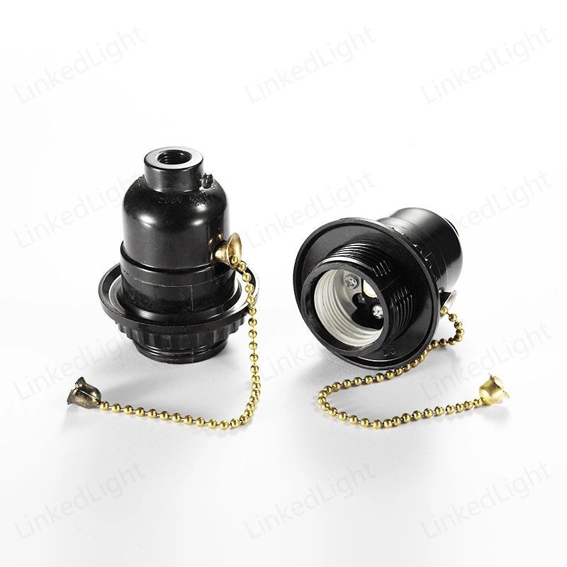 E26 Bakelite Pull Chain Switch Lamp Bulb Light Socket