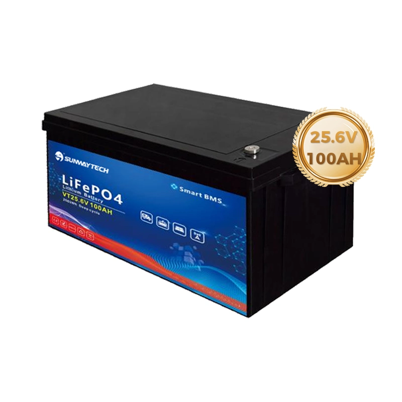 24V 25.6V 100ah 200ah Lithium Battery with Smart BMS Bluetooth LiFePO4 Battery for Solar Energy Storage System