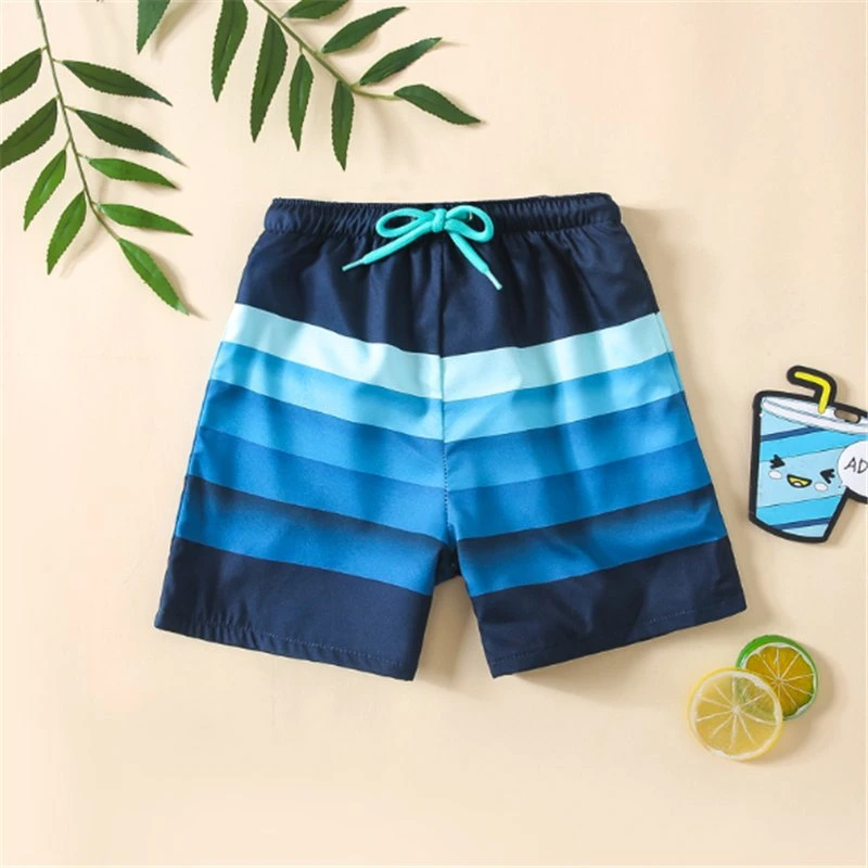 Summer New Boys' Polyester Shorts Striped Floral Print Boys' Beachwear