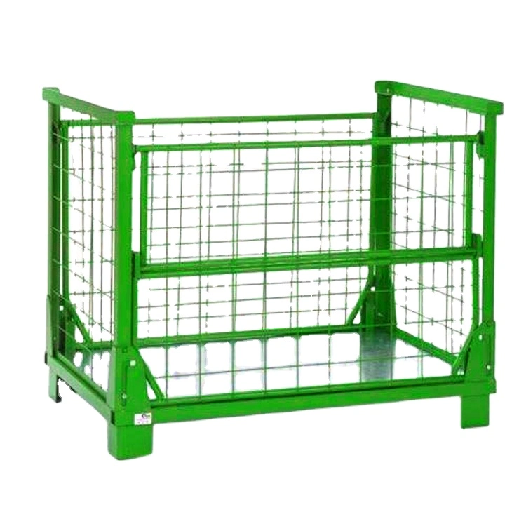 Cage de palettes télescopique maillage métallique chariot élévateur conteneur filet labourage de rouleau de filet Cage