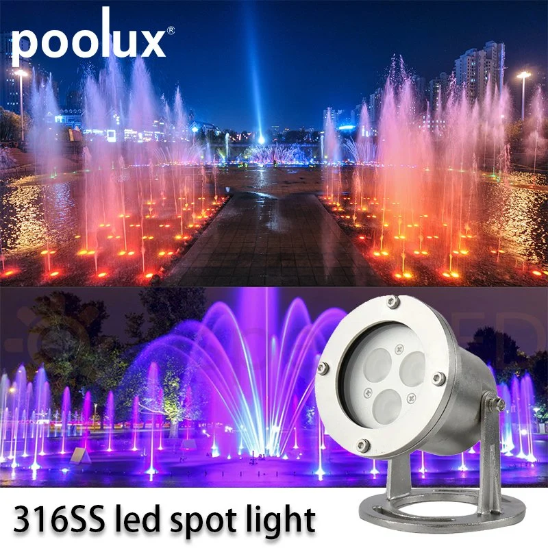 316ss 3watt 9watt RGBW DMX Control IP68 Underwater Spot Pond Light