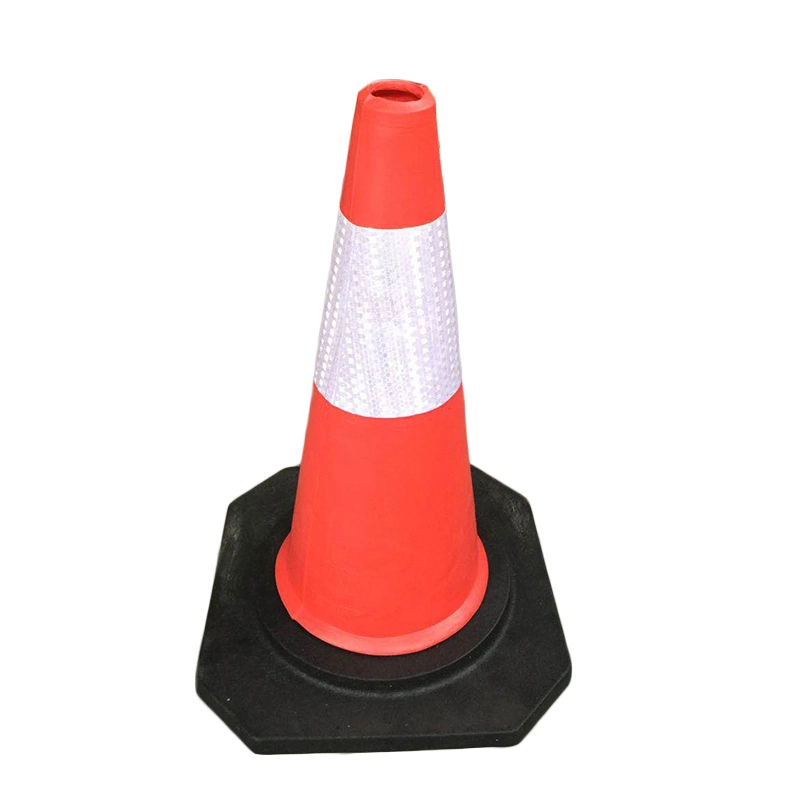 36" Black Base Roadway Safety Reflective EVA Traffic Cone