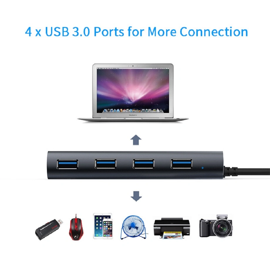 4-Port USB 3.0 Aluminum Hub