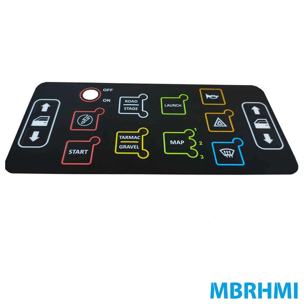 Single Embedded Tactile Embossing Buttons 6 Layers Membrane Switch