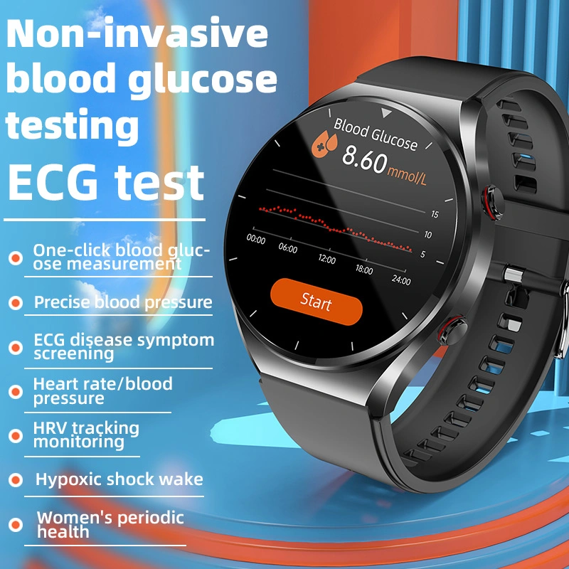 ECG de alta calidad presión arterial sueño Apnea monitorización de la frecuencia cardíaca inteligente Alarma Smart Watch para Android Ios