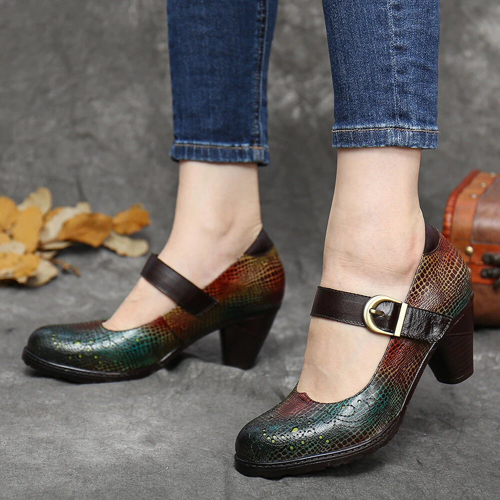 Luxury Fashion Alligator Print Sandal Belt Buckle Women Leather Shoes