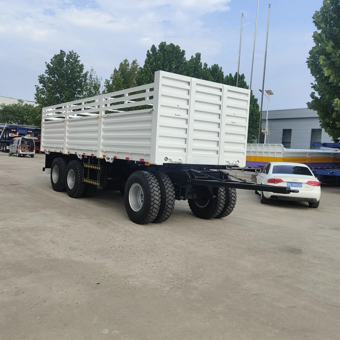 3 Axles 50 Tons Dolly Fence Full Drawbar Trailers for Sale with BPW Axles