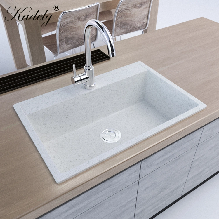 Popular High End Rectangluar White Color Kitchen Sink Won&prime; T Drain