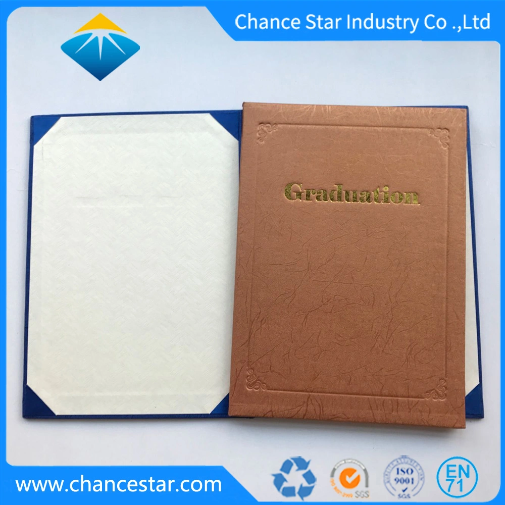 Custom Foil Logo Stamping Paper Cardboard Graduation Folder