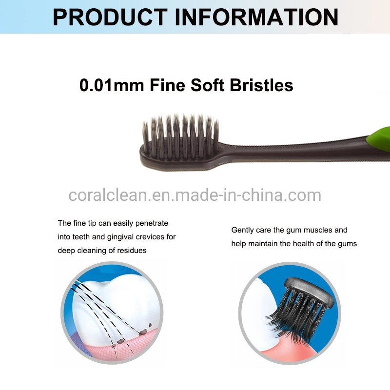 Fabricante de Carbón de plástico de cuidado bucal Personal 2PCS establecer cepillo de dientes adultos