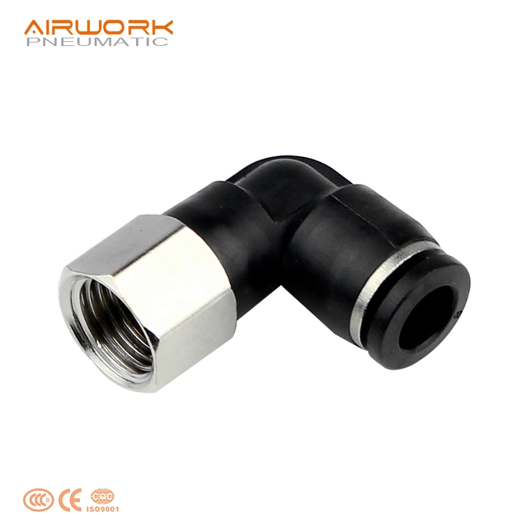 Pl 6 mm 10mm 3/8 Bsp NPT Male Thread Elbow 90 Degree Plastic Quick Connector Pneumatic Fitting