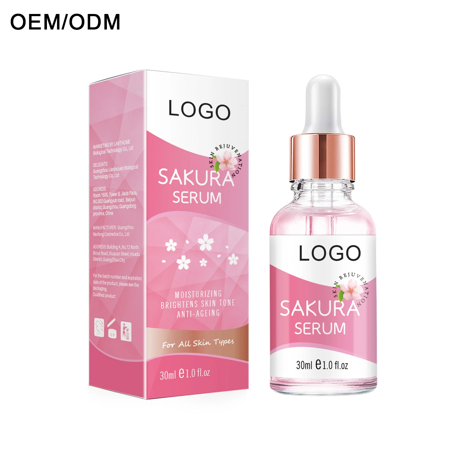 Beauty Cosmetics Skin Care Moisturizing Repairing Brightening Shrink Pores Cherry Blossom Serum