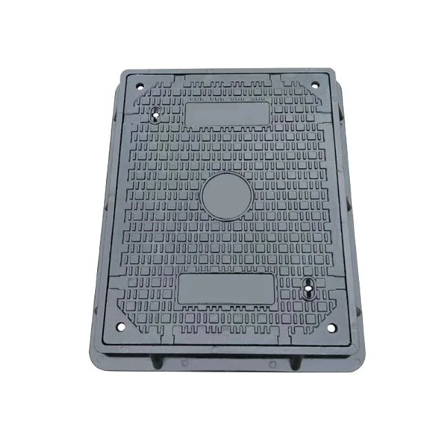 En124 Standard B125 Square/Rectangular High Temperature Forming Moulded Rectangle Plastic Resin FRP Fibre/SMC Manhole Covers 600X450mm