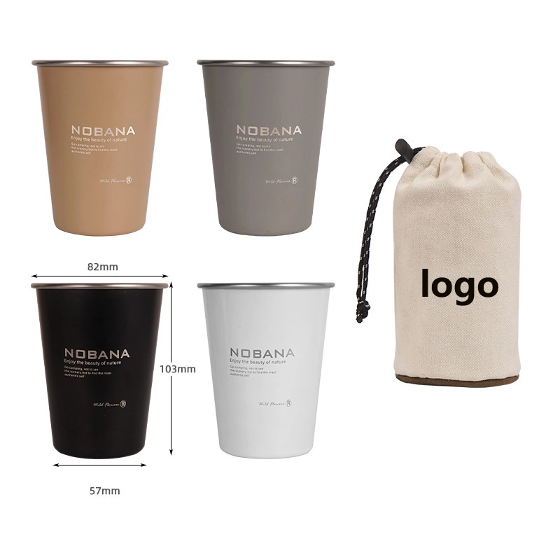 Stainless Steel Mug Cup Beer Korean Laser Logo Set Coffee Milk Tea Picnic Campain