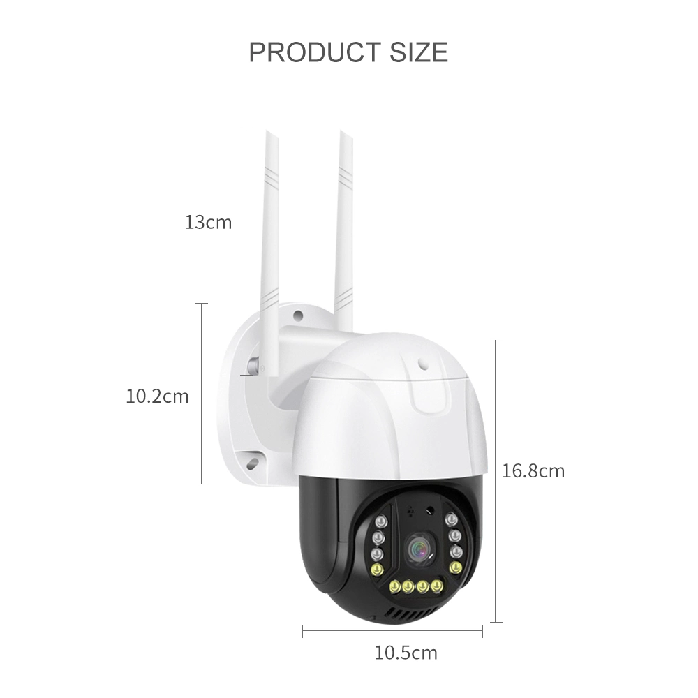 2.8 Inch WiFi PTZ IP66 Smart CCTV Outdoor Security Camera