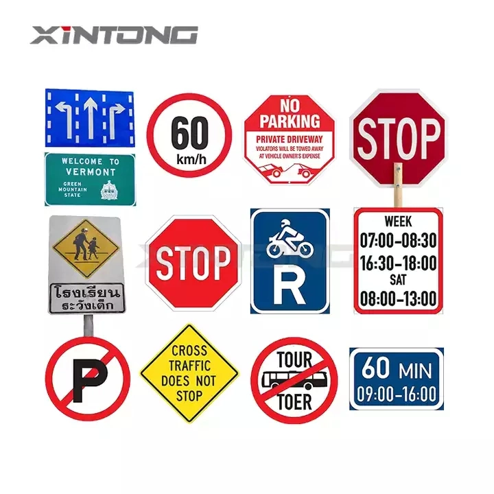 Custom Aluminum Composite Big Digit Speed Sign Safety Warning Reflective Signs Board Red Triangle Round Square LED Traffic Road Sign