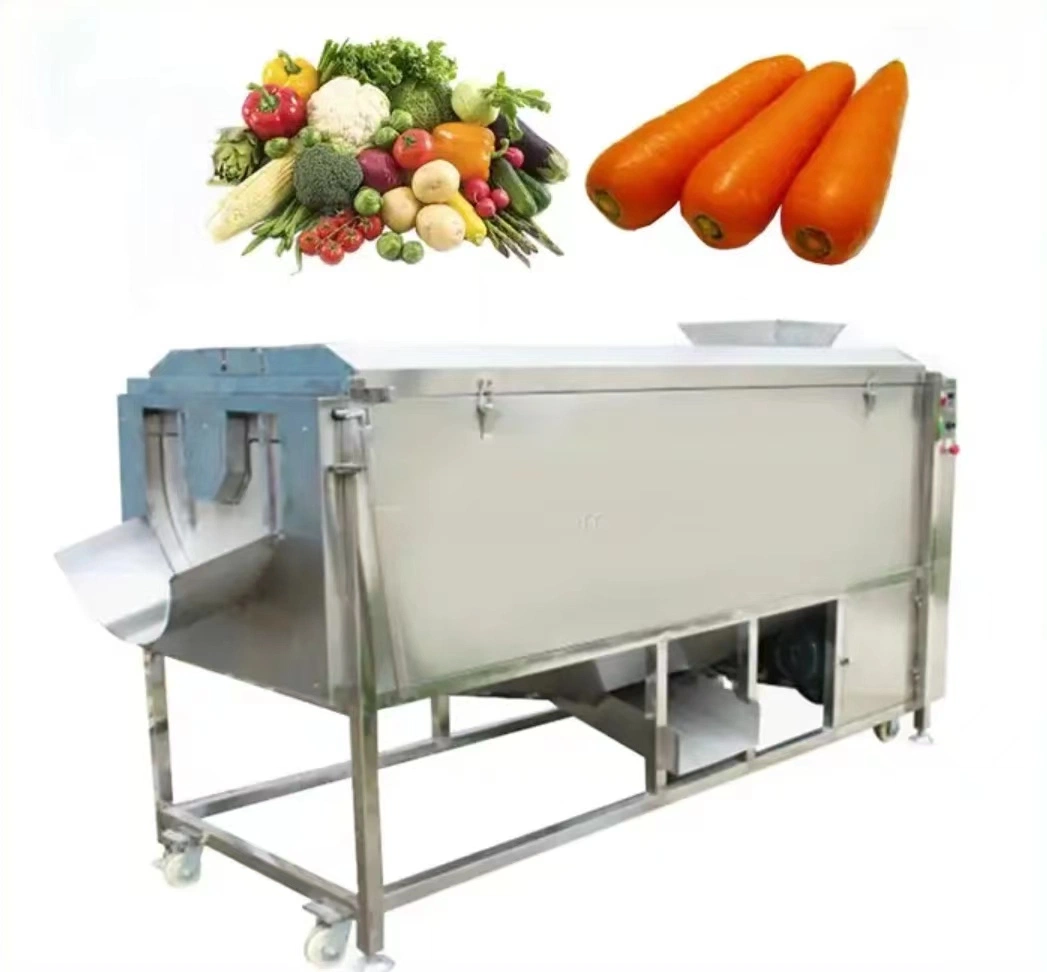 Food Processing Vegetable Equipment 2016 Stainless Steel Brush Type Carrot Potato Washer and Peeler Machine