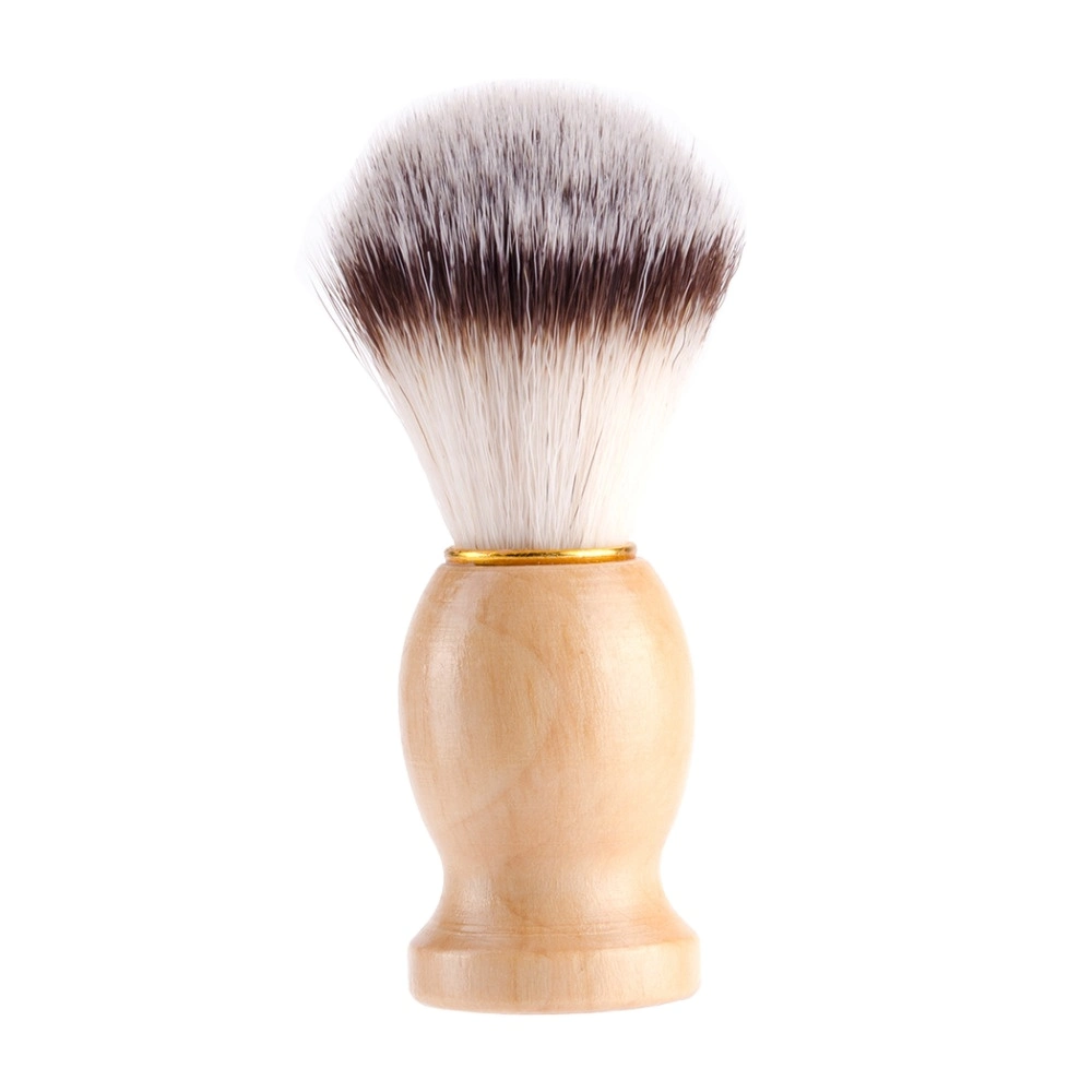 D820 Synthetisch weich Nylon Shave Pinsel natürliche Holz Griff Barber Gesichtsreinigungswerkzeug Rasier