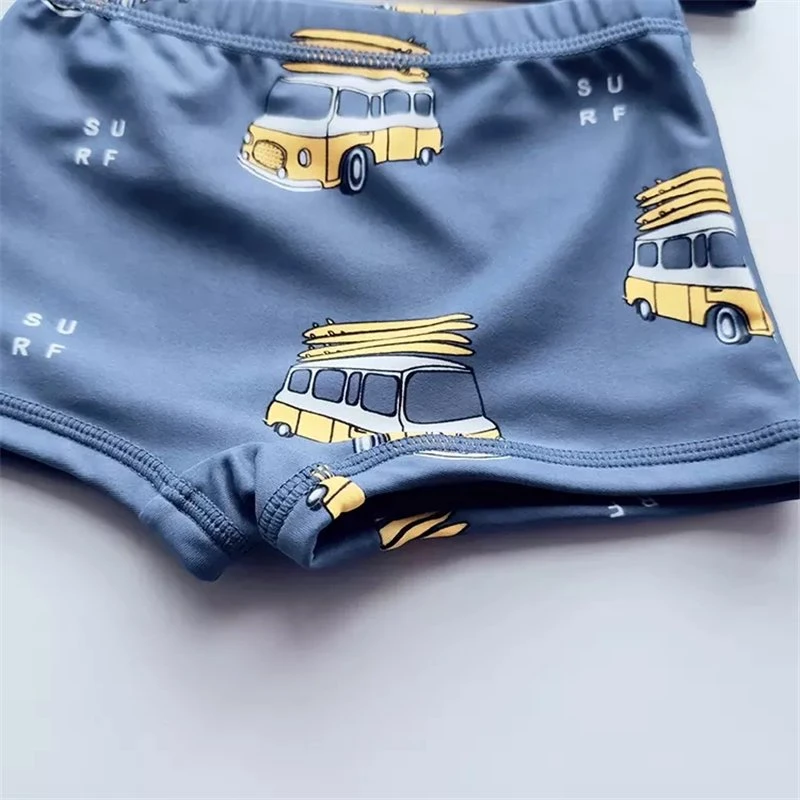 Boy Swim Wear Two-Piece Swimwear for Children with Cartoon Character Boys Swimwear