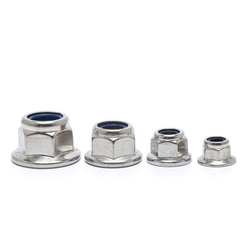 Fingerboard Stainless Steel Galvanized Non Slip Nylon Lock Hex Flange Nylon Insert Self-Locking Nut