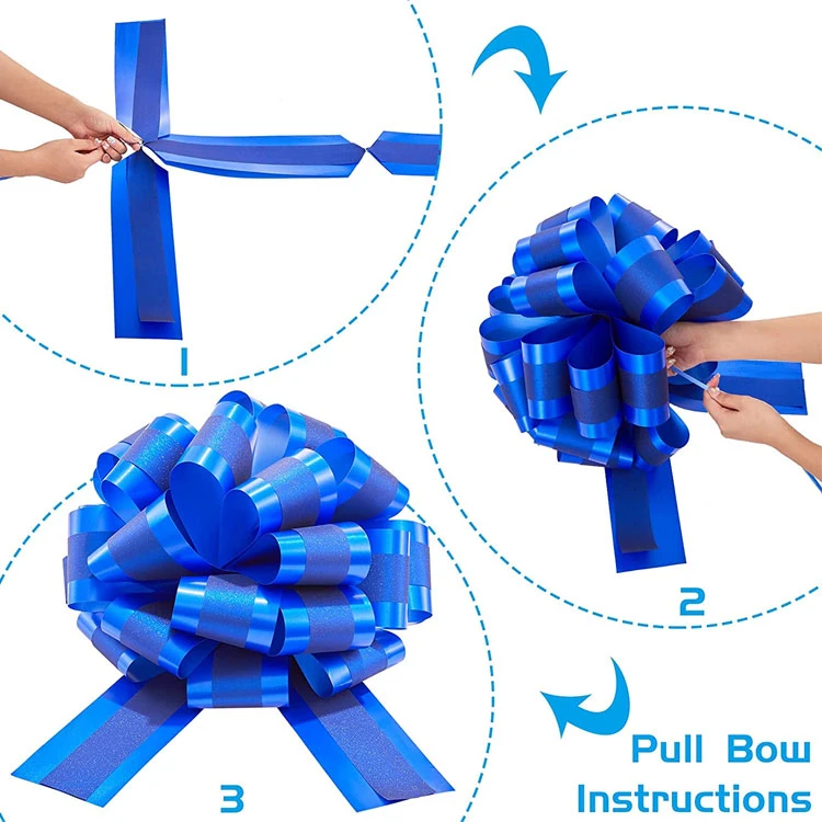 24 Inch Glossy Wedding Car Exhibition Bow Gift Wrapping Bow Celebrate Large Door Car Pull Bow for Christmas