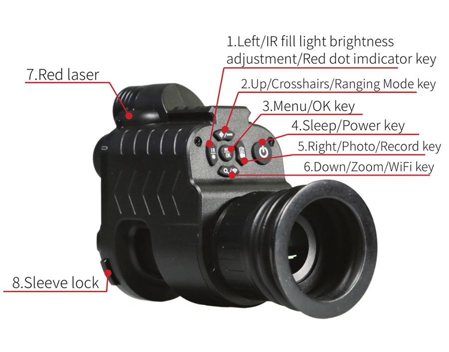 Visionking caza al aire libre juego de alcance de visión nocturna WiFi de alta definición de visión nocturna de la cámara del dispositivo de infrarrojos Monocular NV310