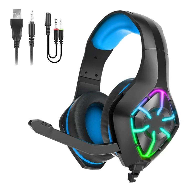 Amazon Hot Sale Big Au cours de l'oreille des écouteurs de jeu jeu GS-1000 Casque avec des voyants LED casque filaire pour les jeux sur ordinateur