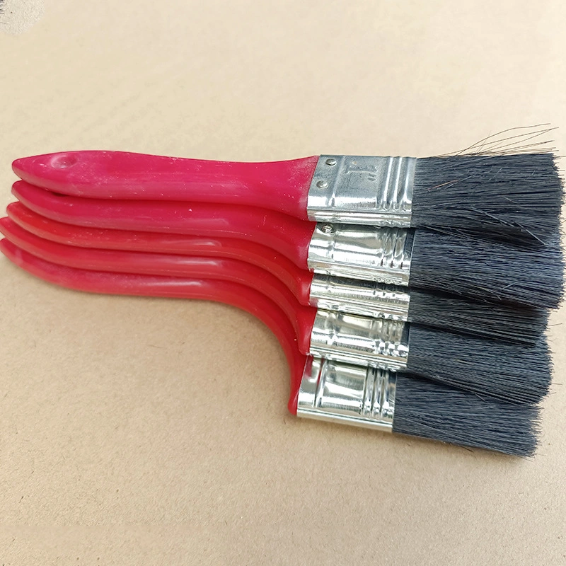 Red Wooden Handle for Wall Plastic Paint Brush