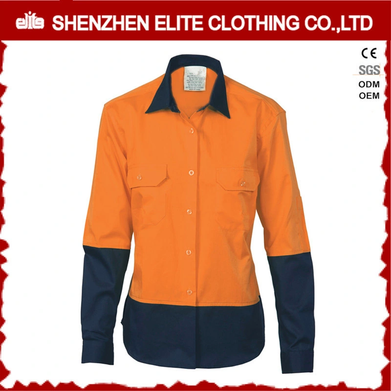 Vertical Cotton Mesh Back Ventilation Long Sleeves Fr Hi Vis Work Shirts