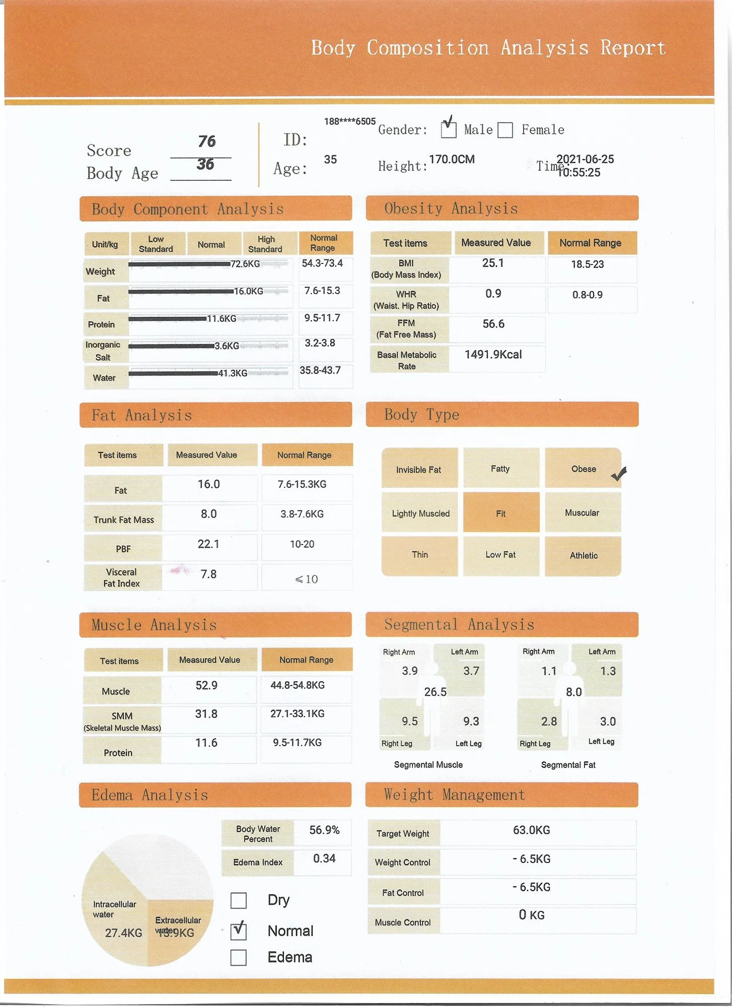 Body Composition Analysis Machine for Gym Human Health Machine