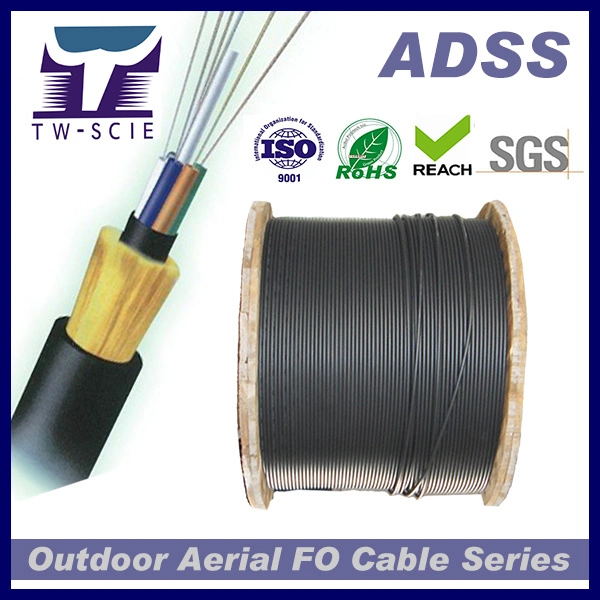 Factory Price All Dielectric 4-144 Core ADSS Self Support Aerial Fiber Optic Cable