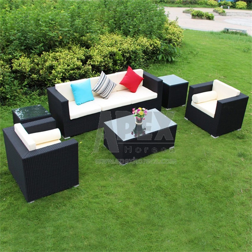 Hot Sale Modern Luxury Outdoor Rattan Furniture Aluminum Sofa Set with Waterproof Cushion