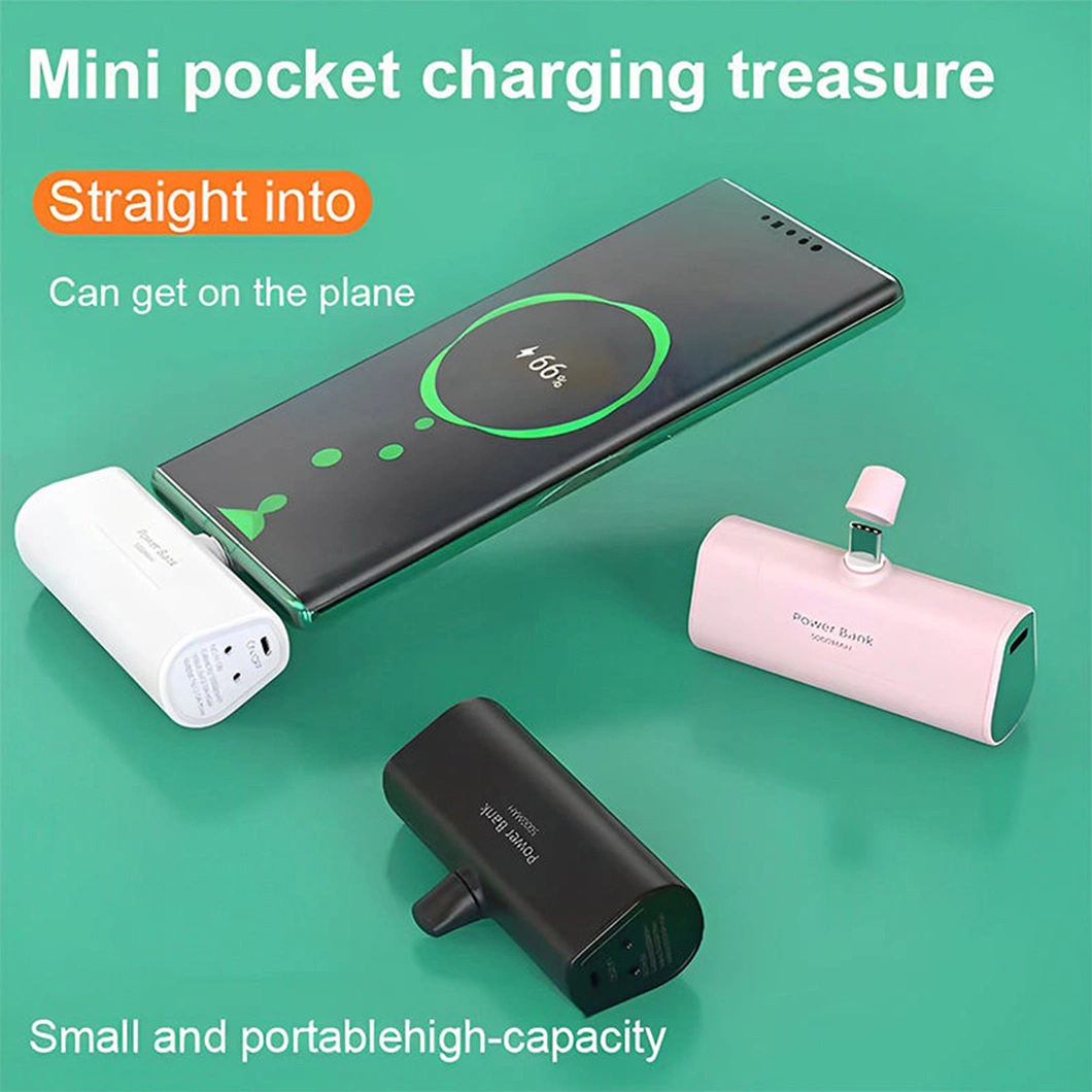 Mini-chargeur capsule Power Bank batterie portable de type C 5 000 mAh Chargeur pour téléphone chargeur Power Bank