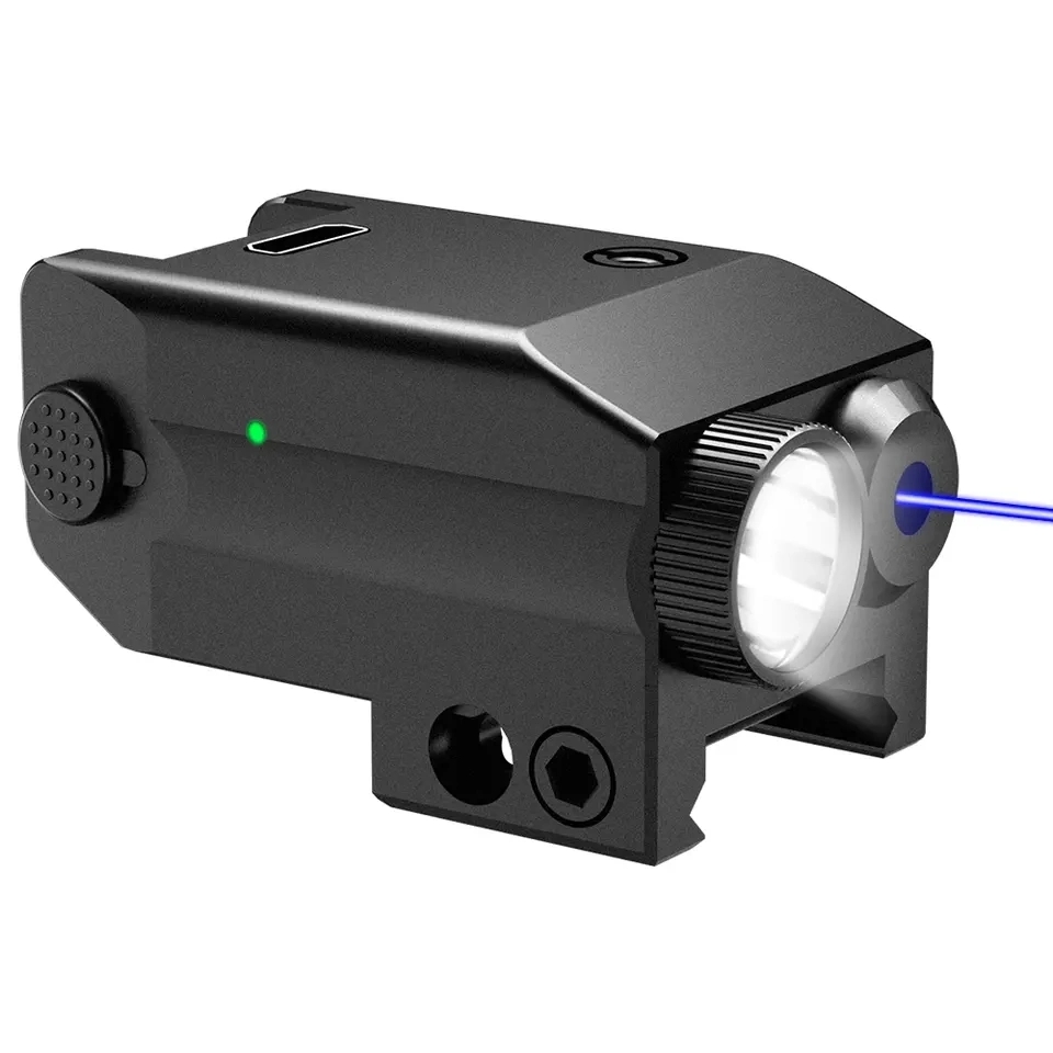 Compact Using Type-C Charging Hunting Blue Laser Sight Compact Laser Sight and Flashlight Mount