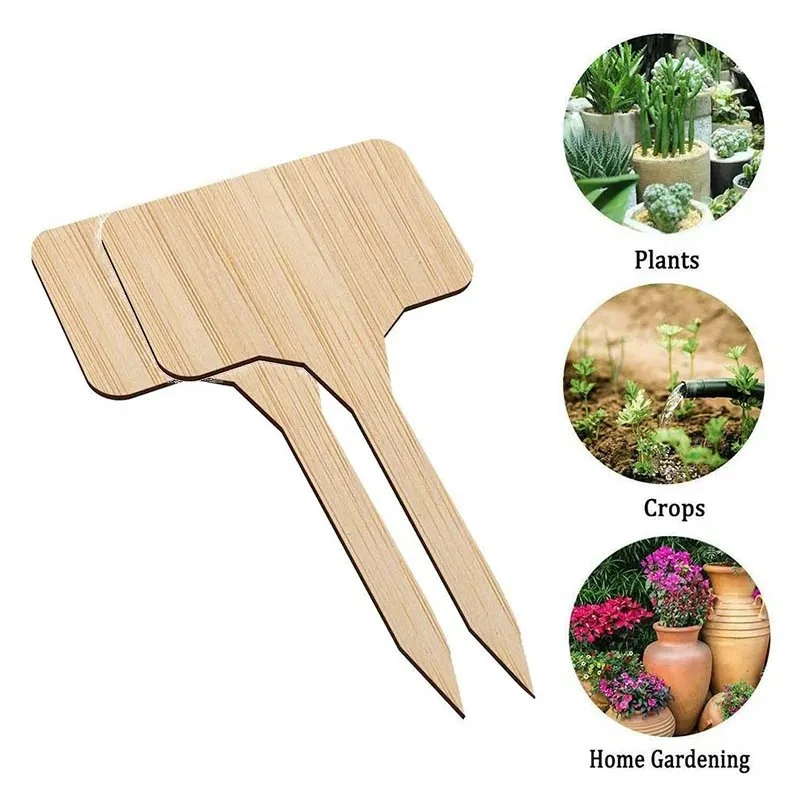 100% Natural Garden Herbs Flowers Bamboo Decorative Plant Tag Wood Labels Bamboo Plant Labels