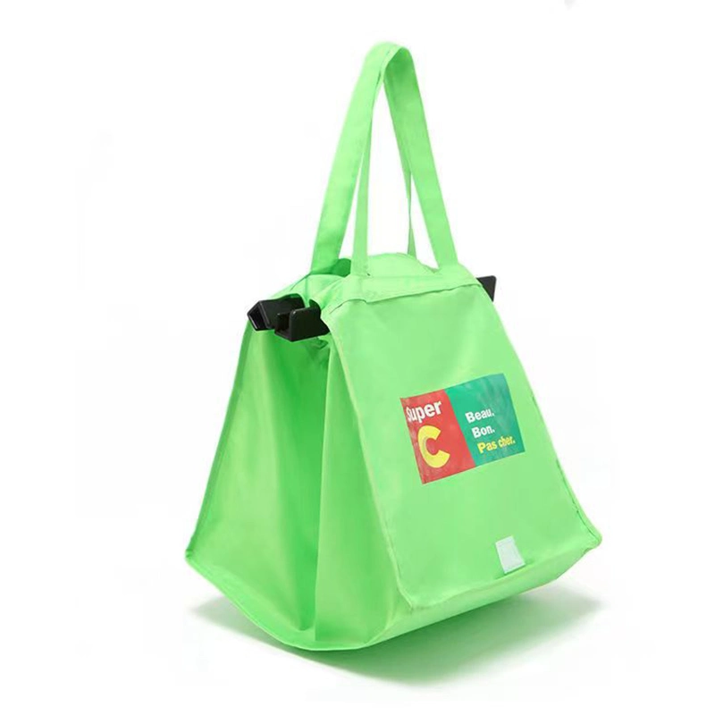 Sacs de stockage de shopping en polyester, Clip-panier sacs d'épicerie, replier des sacs de magasinage