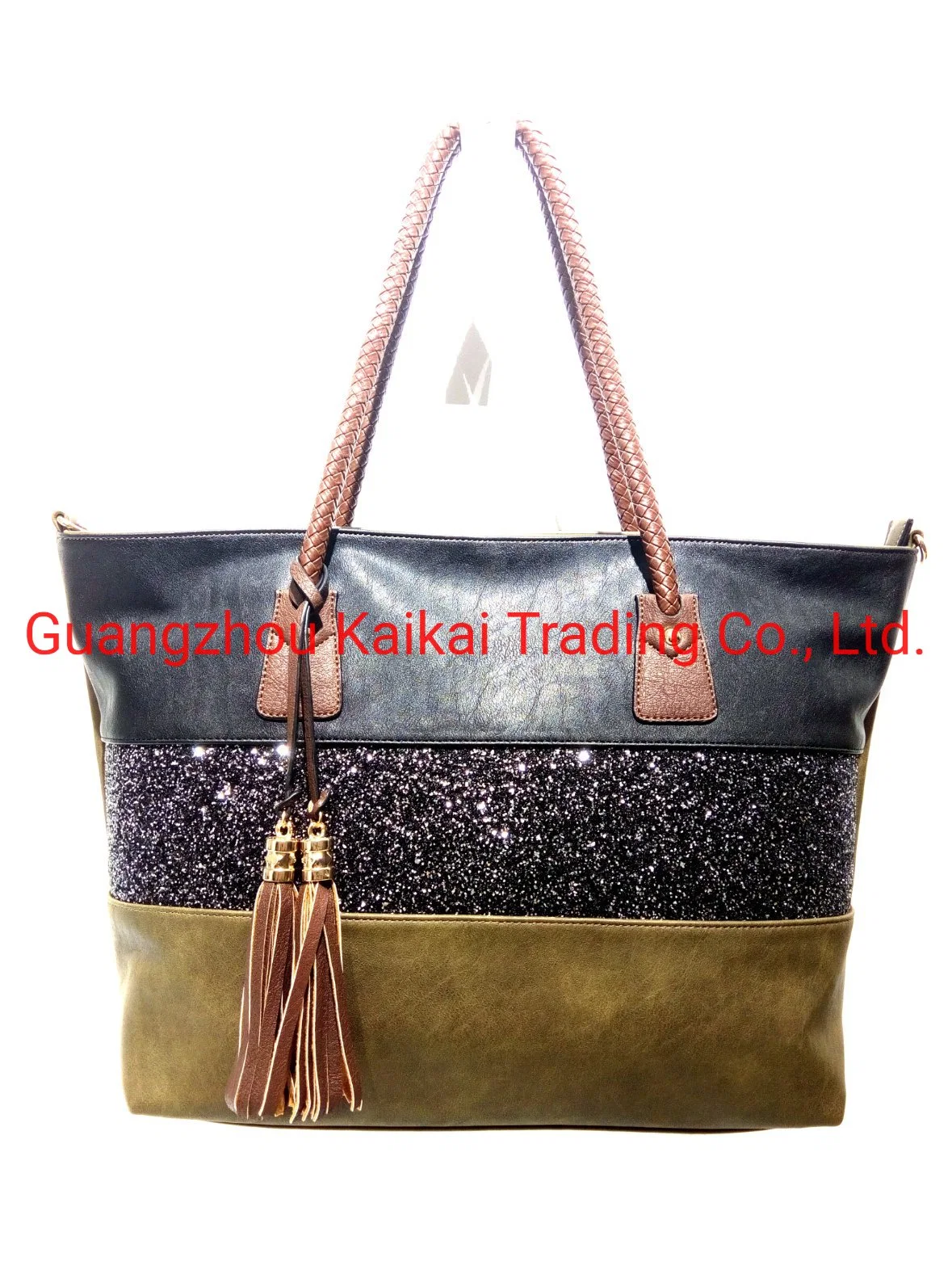 Ladies Fashion Bags Metallic Color Material Design Go Shopping Handbags