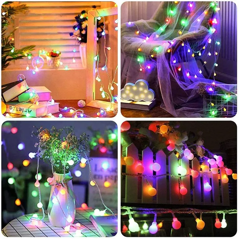 12m 100LED Colorful Changing Glowing Christmas Lights LED Car String Lights Outdoor Solar String LED Lights for Home Decoration